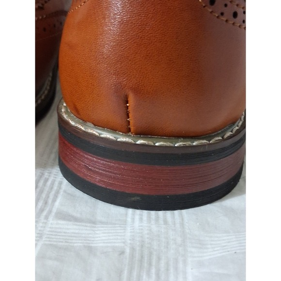 Meridos Mens Brown Wingtip Oxford Dress Shoes JD02 Size 9.5 Tan Brogue Lace Up main image 6